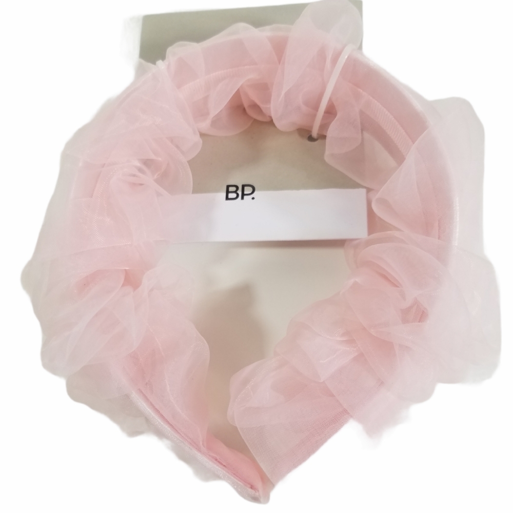 BP. Pleated Chiffon Pink Headband One Size